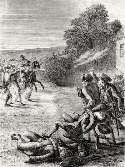 The Skirmish at Lexington by English School